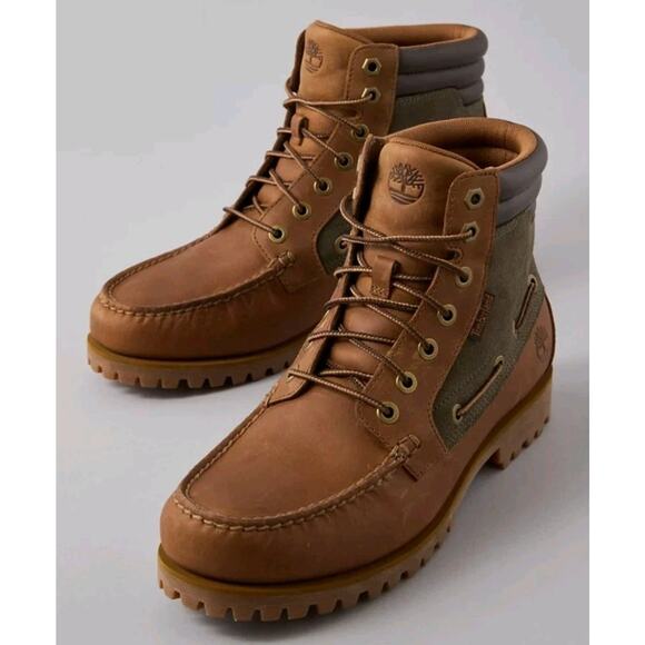 Timberland Oakwell Brown Leather Moc Toe Mid Lace Up Boots Men's Size 11 M - Picture 2 of 11